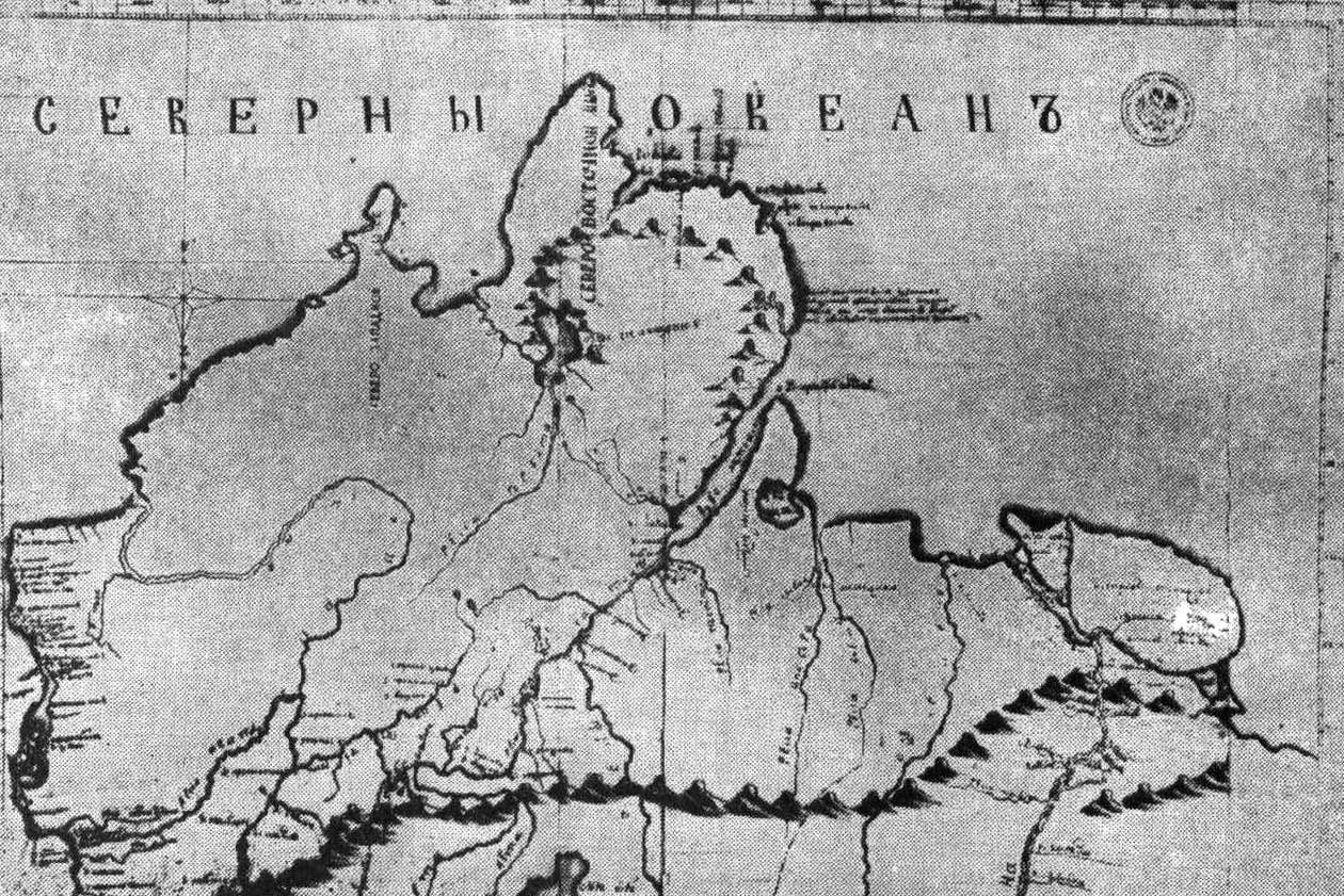 Карта Таймыра, выполненная Х.П. Лаптевым по результатам экспедиции