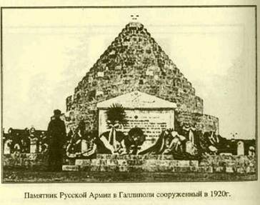 Памятник Русской Армии в Галлиполи сооружённый в 1920 г.