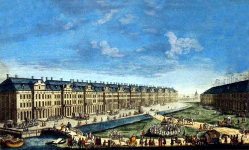 Здание Двенадцати коллегий. Рис. 1780-е гг.