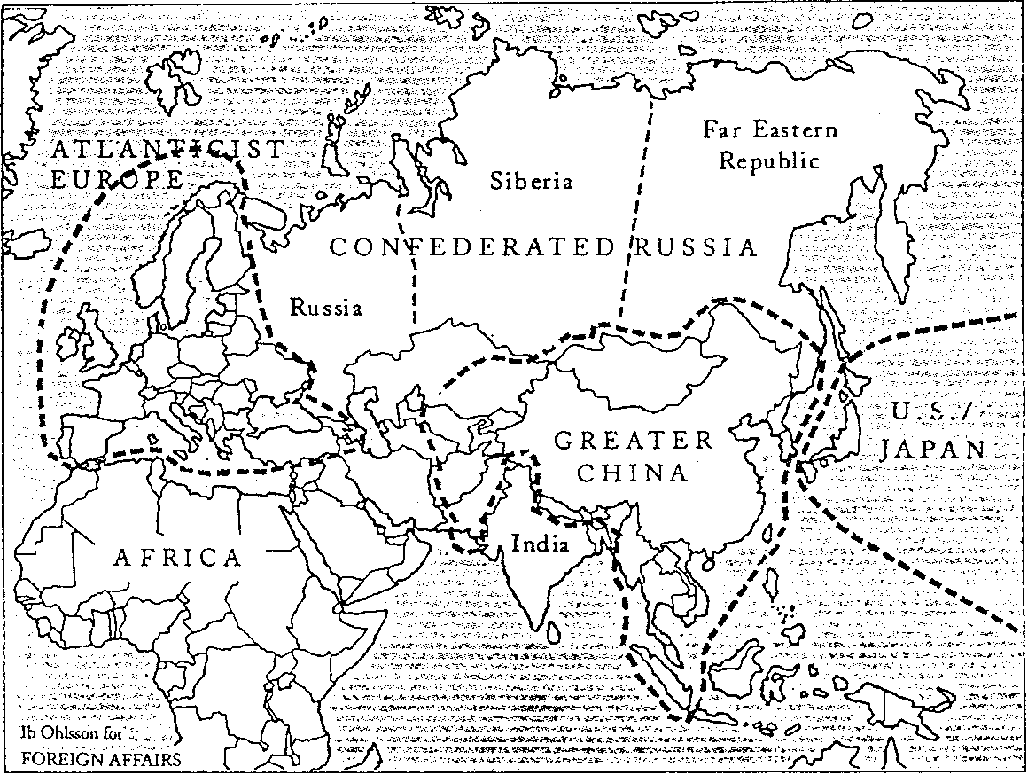 Карта с границами России в журнале'Foreign Affairs'