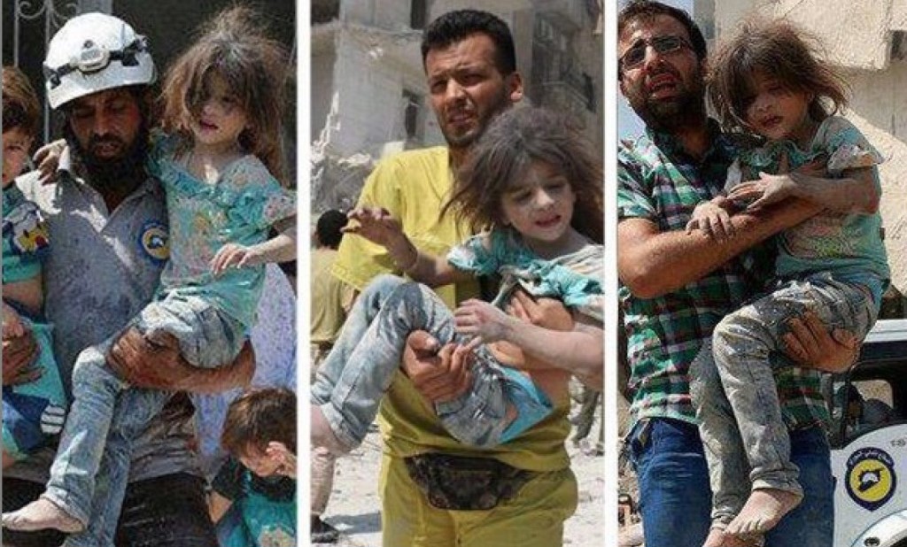"Белые каски" самоотверженно спасают одну и ту же девочку после "ударов сирийских правительственных войск" в разных местах