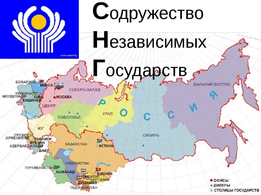 Карта снг со странами россии со странами